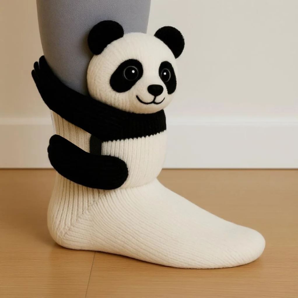 Plush crochet animal socks