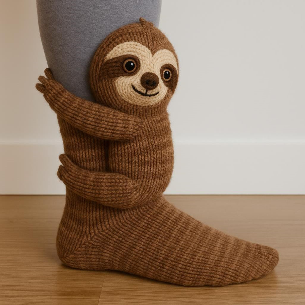 Plush crochet animal socks
