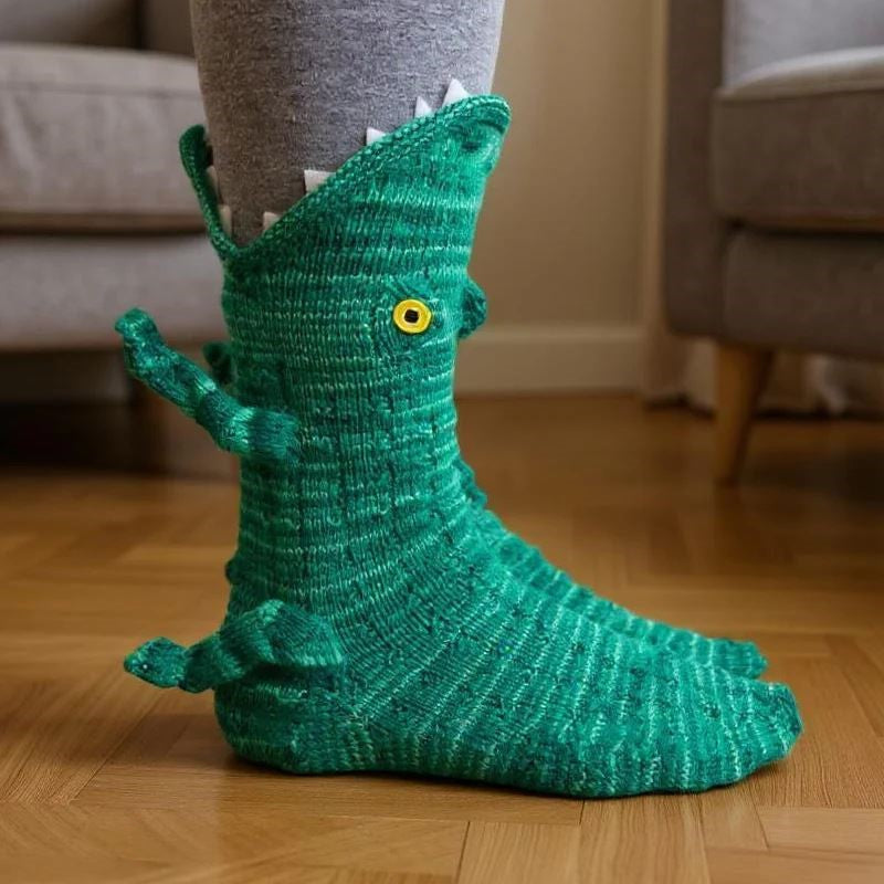 Plush crochet animal socks