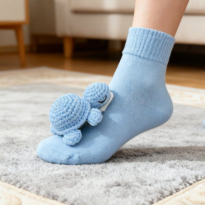 Plush crochet animal socks